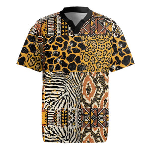 Wild Animal Skins Rugby Jersey African Tribal Pattern