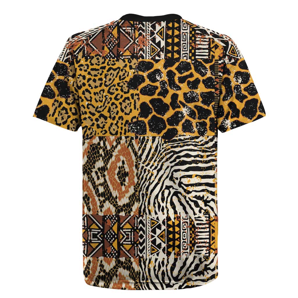 Wild Animal Skins Rugby Jersey African Tribal Pattern