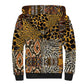 Wild Animal Skins Sherpa Hoodie African Tribal Pattern