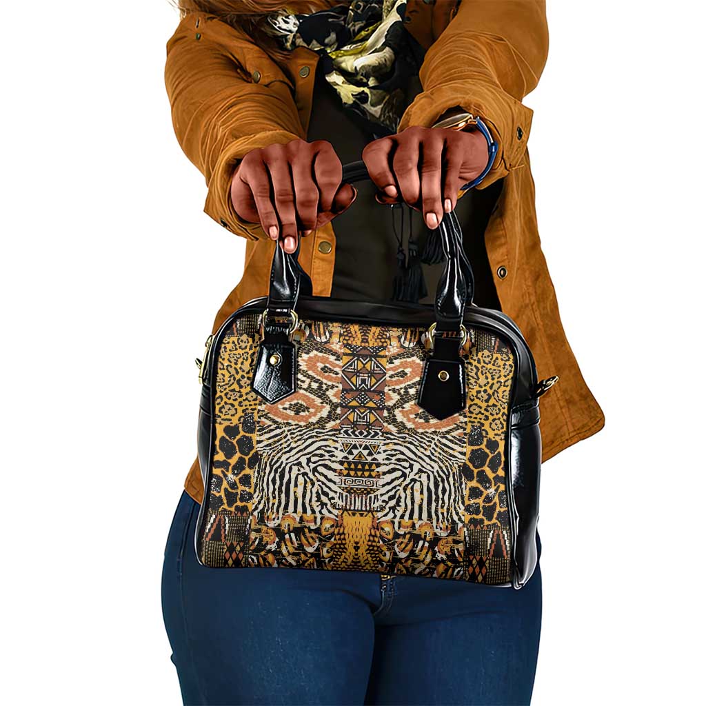 Wild Animal Skins Shoulder Handbag African Tribal Pattern