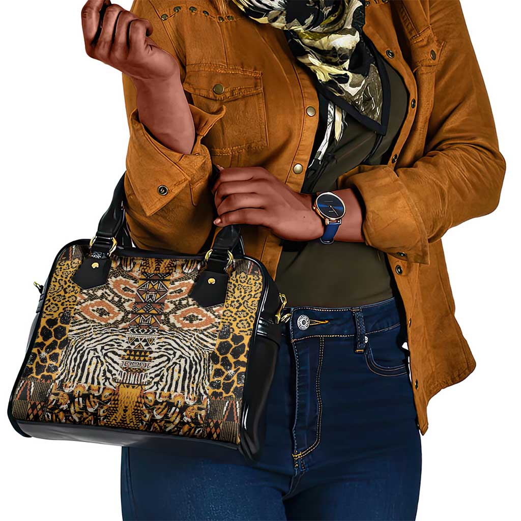 Wild Animal Skins Shoulder Handbag African Tribal Pattern