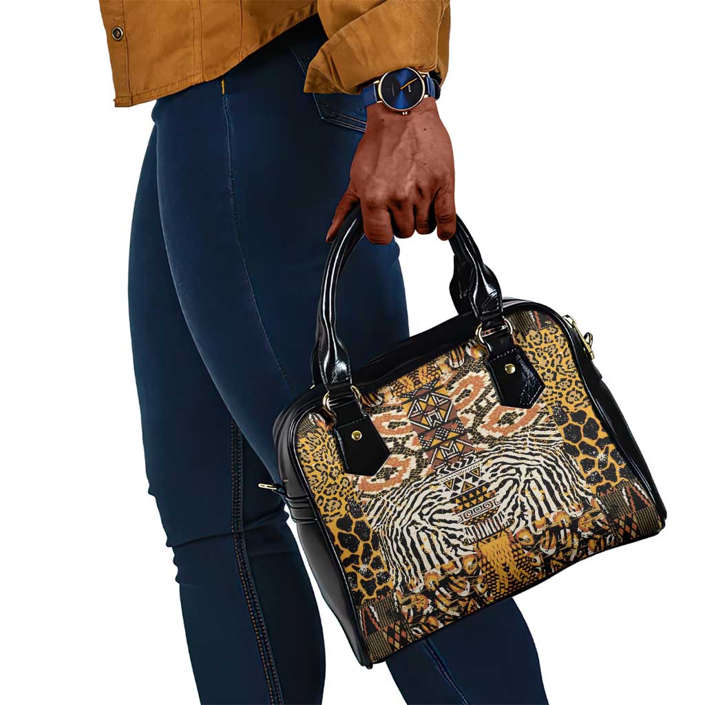 Wild Animal Skins Shoulder Handbag African Tribal Pattern