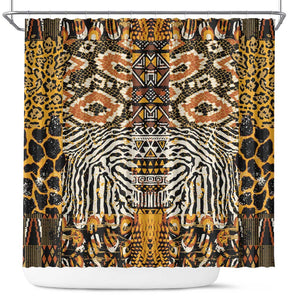 Wild Animal Skins Shower Curtain African Tribal Pattern