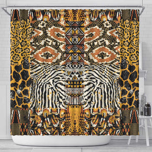 Wild Animal Skins Shower Curtain African Tribal Pattern