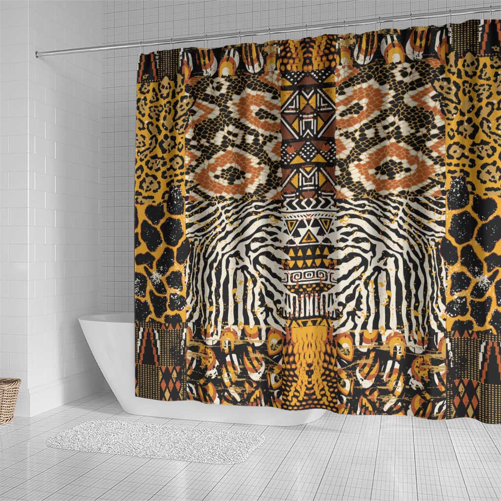 Wild Animal Skins Shower Curtain African Tribal Pattern