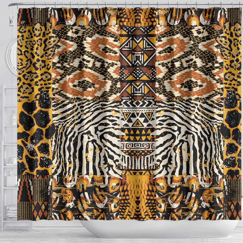 Wild Animal Skins Shower Curtain African Tribal Pattern