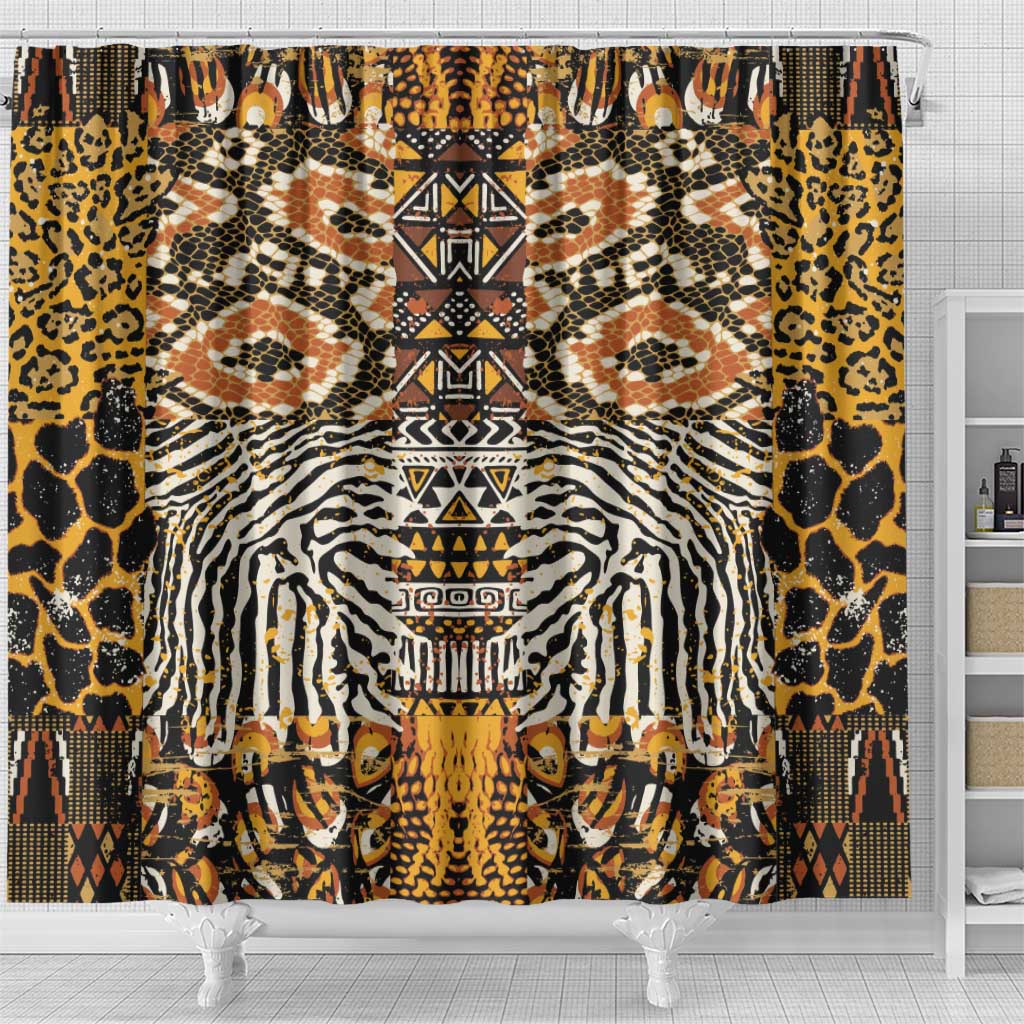 Wild Animal Skins Shower Curtain African Tribal Pattern