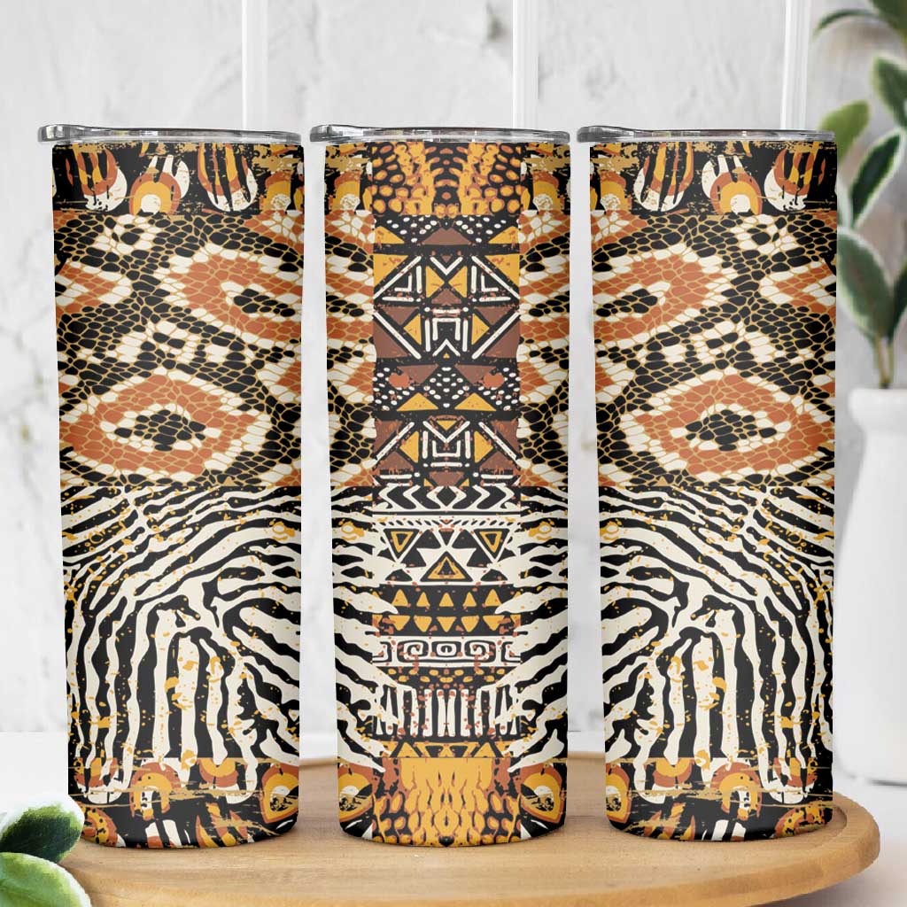 Wild Animal Skins Skinny Tumbler African Tribal Pattern
