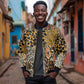 Wild Animal Skins Sleeve Zip Bomber Jacket African Tribal Pattern