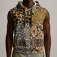 Wild Animal Skins Sleeveless Hoodie African Tribal Pattern - African Pride