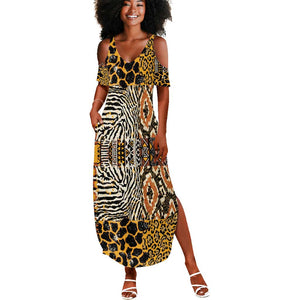 Wild Animal Skins Summer Maxi Dress African Tribal Pattern