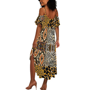 Wild Animal Skins Summer Maxi Dress African Tribal Pattern