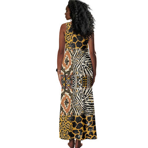 Wild Animal Skins Tank Maxi Dress African Tribal Pattern