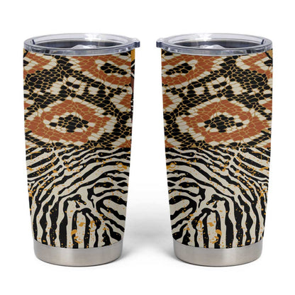Wild Animal Skins Tumbler Cup African Tribal Pattern