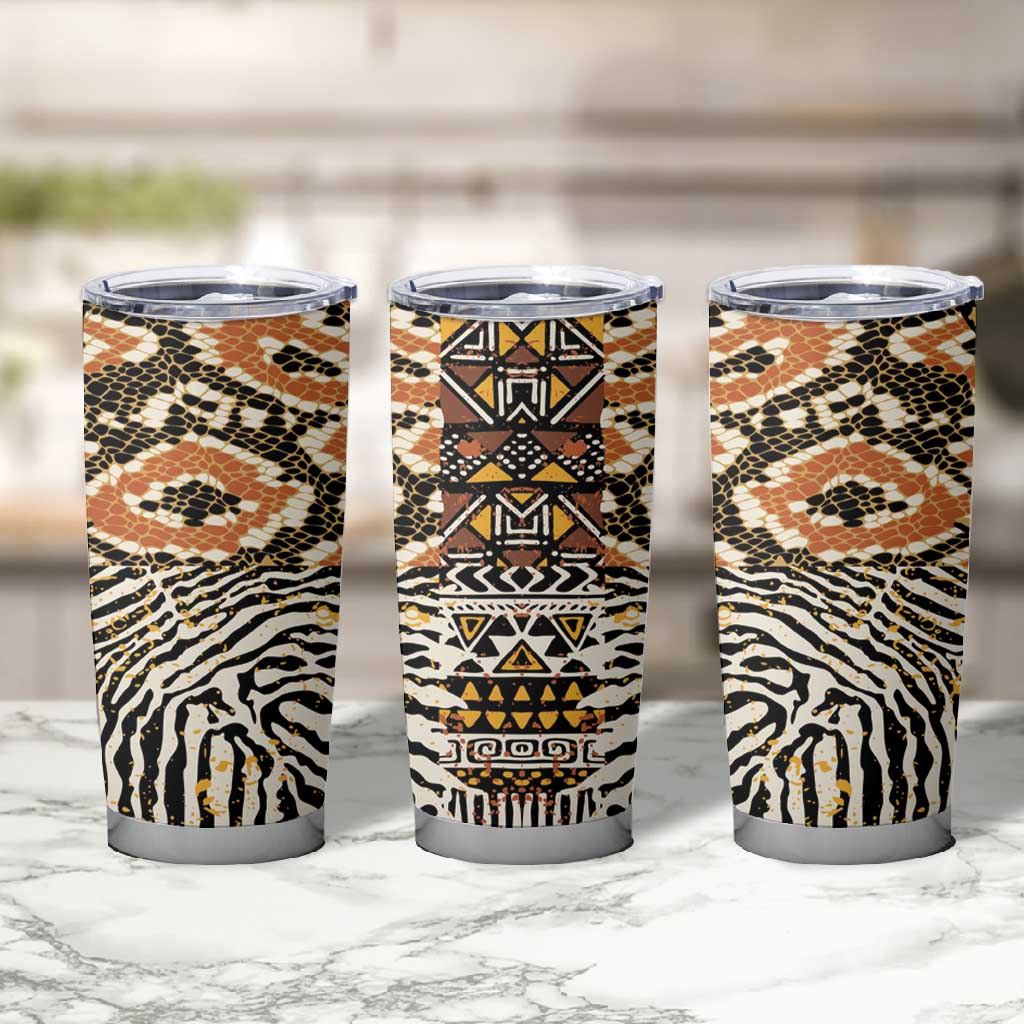 Wild Animal Skins Tumbler Cup African Tribal Pattern