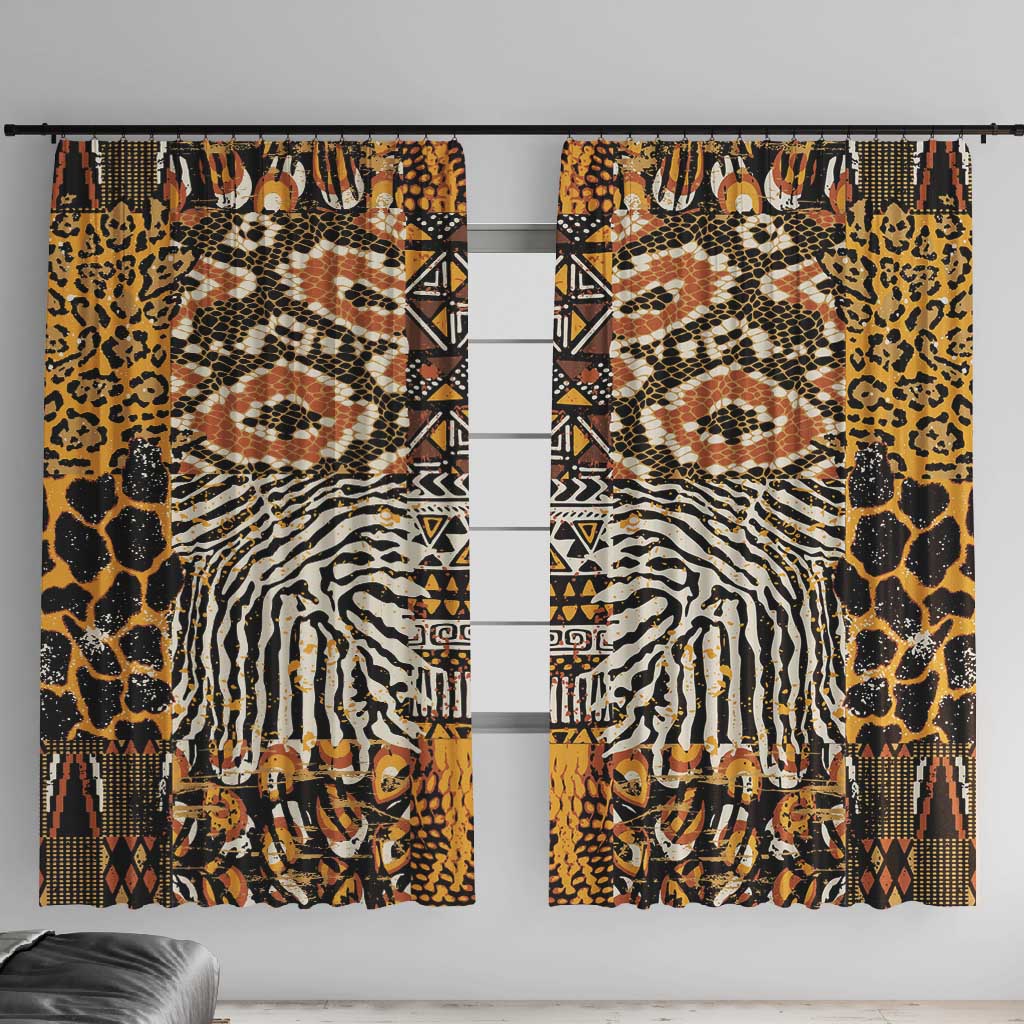 Wild Animal Skins Window Curtain African Tribal Pattern