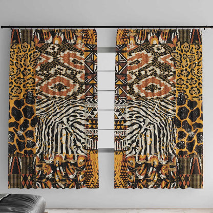 Wild Animal Skins Window Curtain African Tribal Pattern