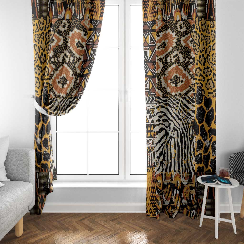Wild Animal Skins Window Curtain African Tribal Pattern