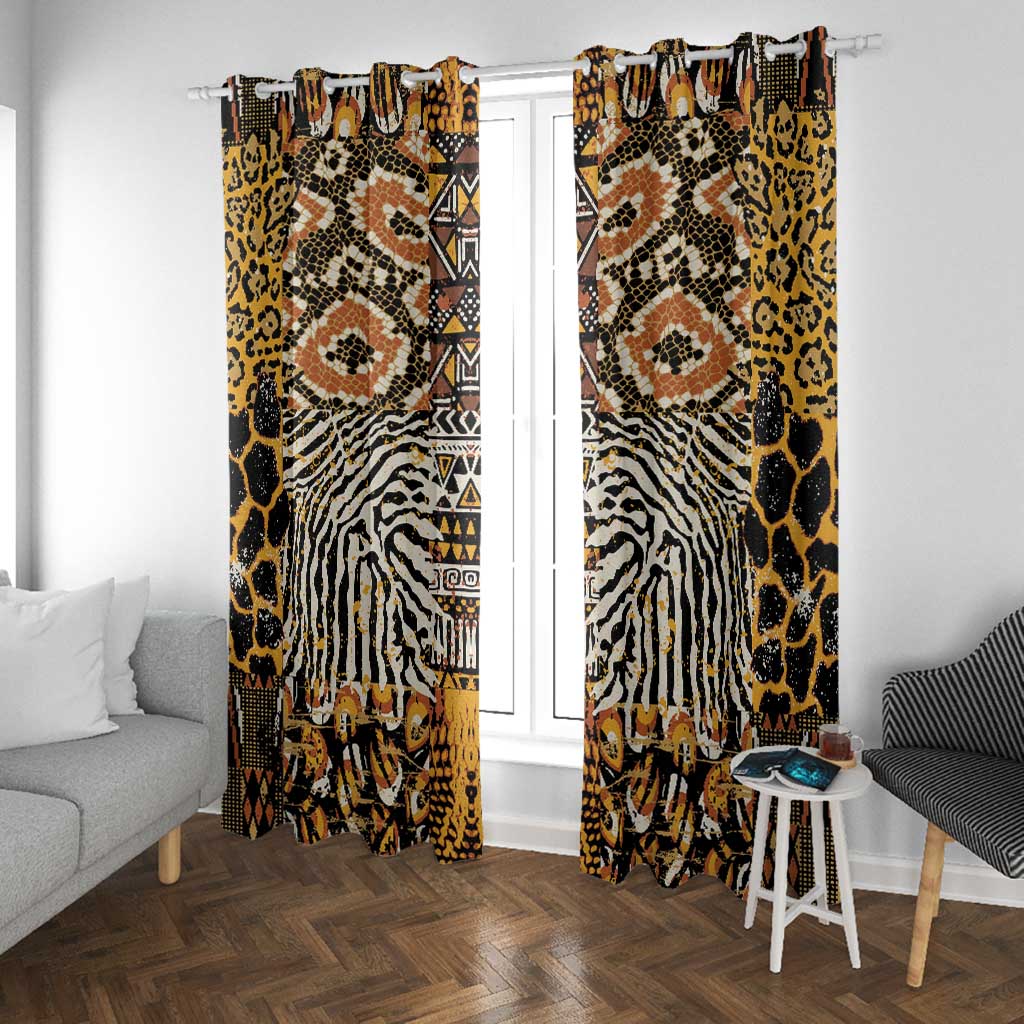 Wild Animal Skins Window Curtain African Tribal Pattern
