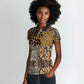 Wild Animal Skins Women Polo Shirt African Tribal Pattern