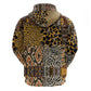 Wild Animal Skins Zip Hoodie African Tribal Pattern