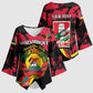 Personalized Mozambique Revolution Day Kimono Sleeve Blouse Coat Of Arms FRELIMO