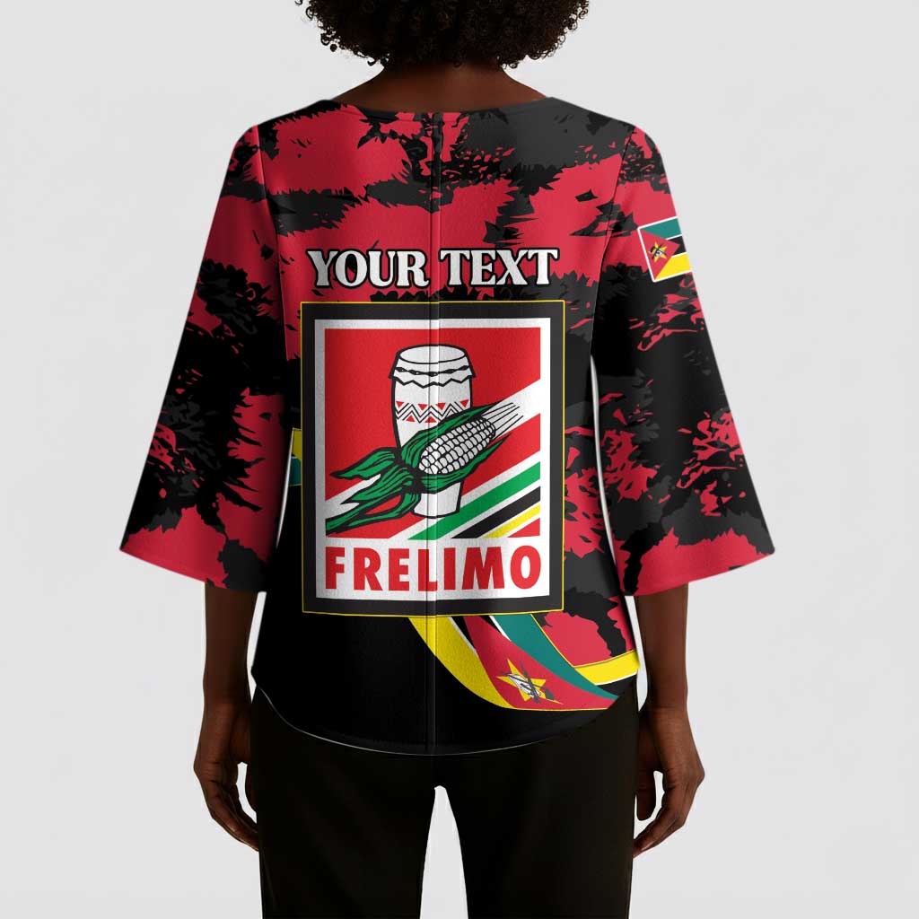 Personalized Mozambique Revolution Day Kimono Sleeve Blouse Coat Of Arms FRELIMO