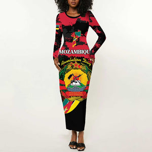 Personalized FRELIMO Mozambique Long Sleeve Bodycon Dress Happy Revolution Day - African Pride