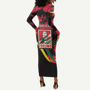 Personalized FRELIMO Mozambique Long Sleeve Bodycon Dress Happy Revolution Day - African Pride