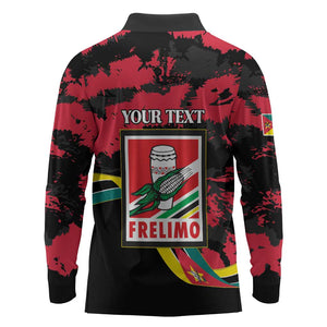 Personalized FRELIMO Mozambique Long Sleeve Polo Shirt Happy Revolution Day - African Pride