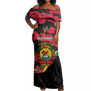 Personalized FRELIMO Mozambique Off Shoulder Maxi Dress Happy Revolution Day - African Pride