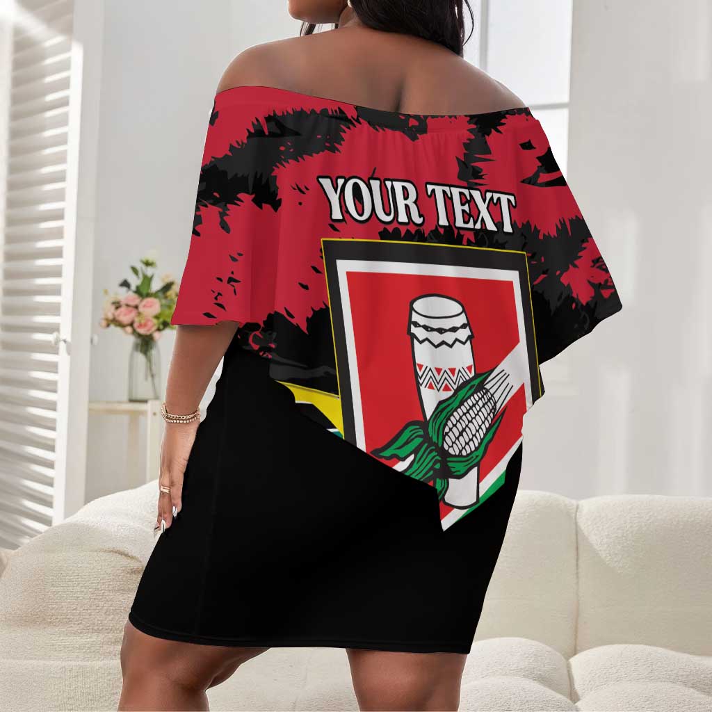Personalized FRELIMO Mozambique Off Shoulder Short Dress Happy Revolution Day - African Pride