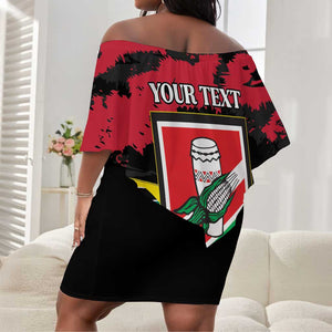 Personalized FRELIMO Mozambique Off Shoulder Short Dress Happy Revolution Day - African Pride