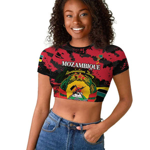 Personalized FRELIMO Mozambique Raglan Cropped T shirt Happy Revolution Day - African Pride