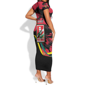 Personalized FRELIMO Mozambique Short Sleeve Bodycon Dress Happy Revolution Day - African Pride