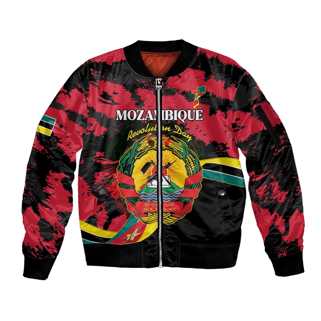 Personalized FRELIMO Mozambique Sleeve Zip Bomber Jacket Happy Revolution Day - African Pride
