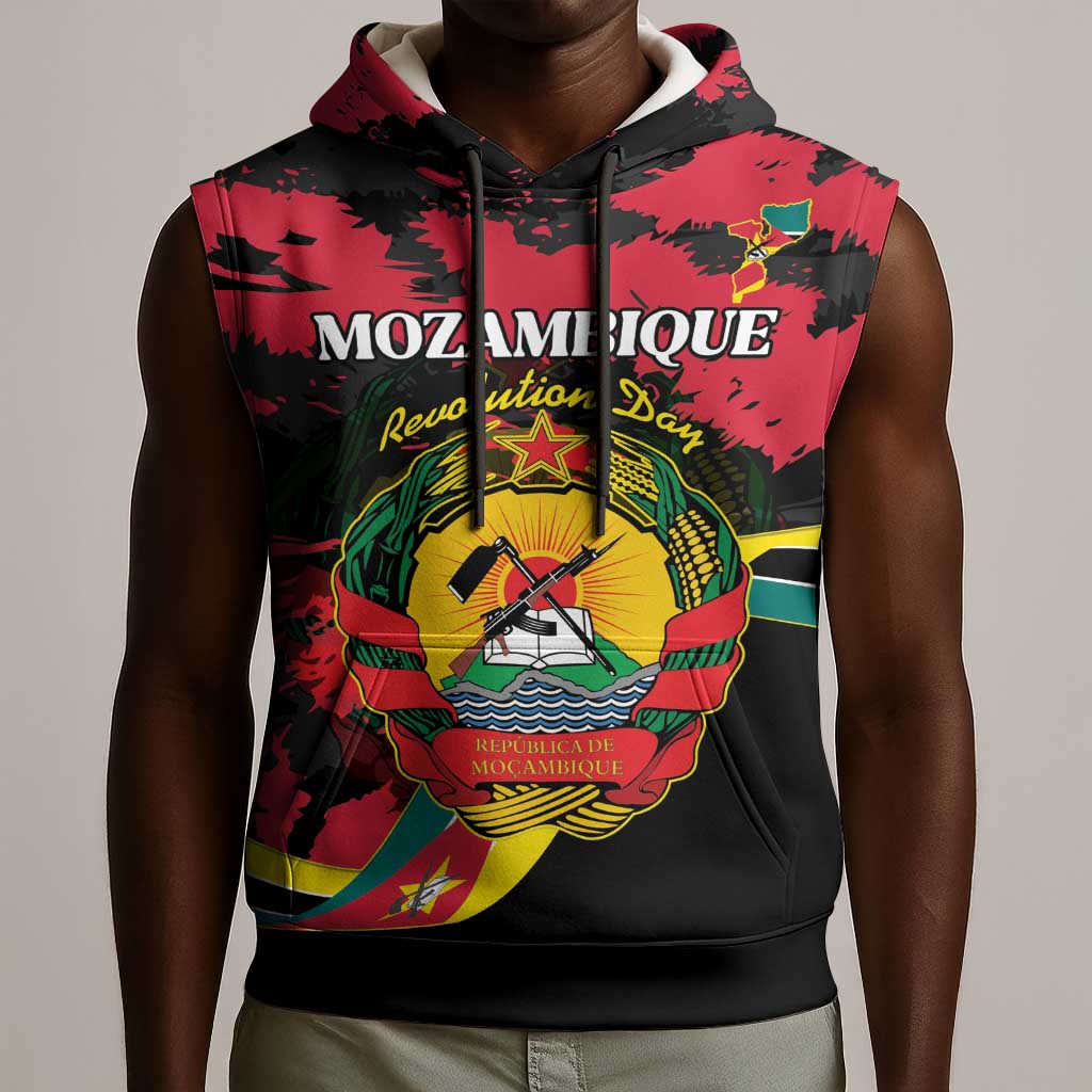 Personalized FRELIMO Mozambique Sleeveless Hoodie Happy Revolution Day - African Pride