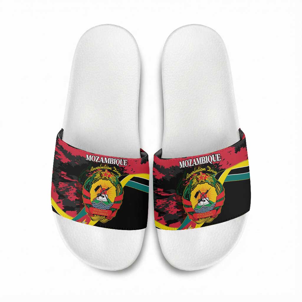 Mozambique Revolution Day Slide Sandals Coat Of Arms FRELIMO