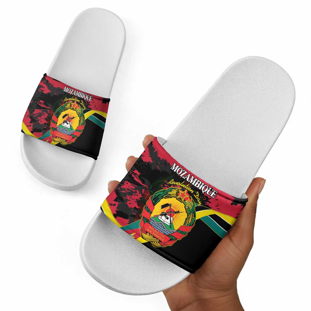 Mozambique Revolution Day Slide Sandals Coat Of Arms FRELIMO