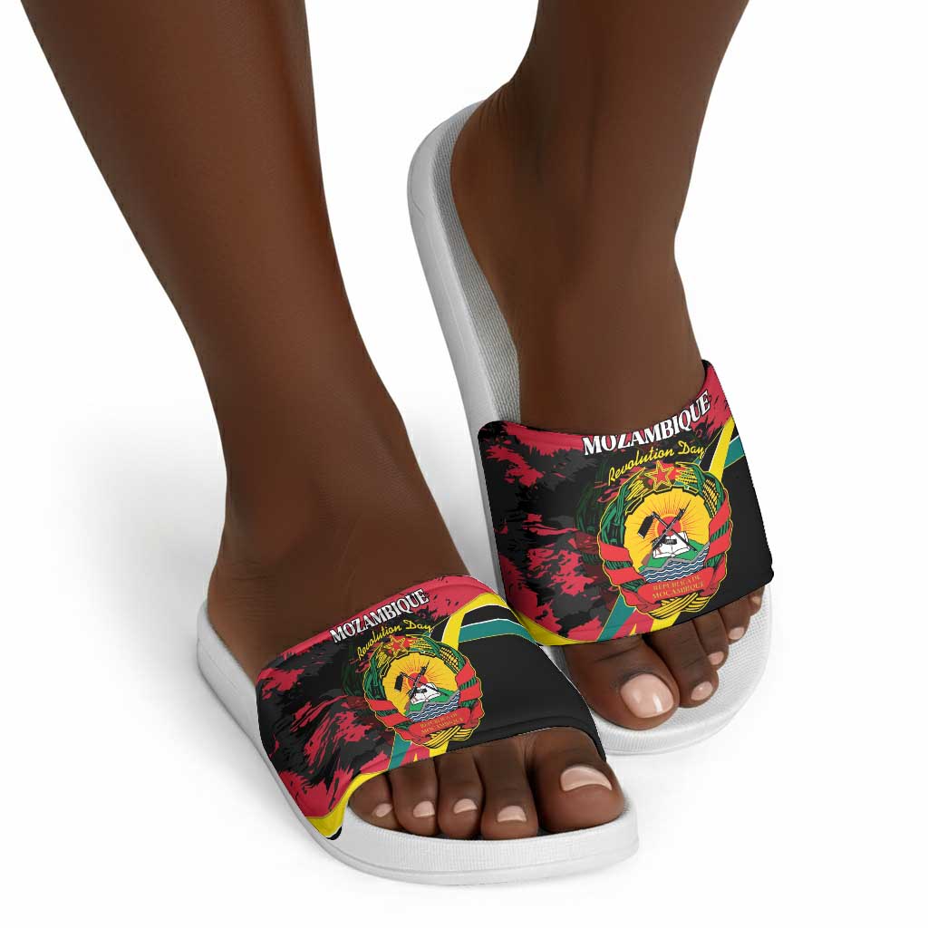 Mozambique Revolution Day Slide Sandals Coat Of Arms FRELIMO
