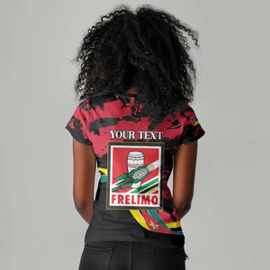 Personalized FRELIMO Mozambique Women V-Neck T-Shirt Happy Revolution Day - African Pride