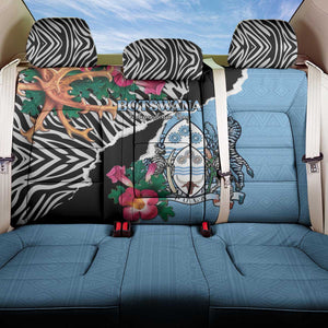 Botswana Independence Day Back Car Seat Cover Kalahari Devils Claw Zebra With Arican Pattern - African Pride