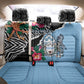 Botswana Independence Day Back Car Seat Cover Kalahari Devils Claw Zebra With Arican Pattern - African Pride