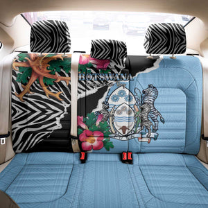 Botswana Independence Day Back Car Seat Cover Kalahari Devils Claw Zebra With Arican Pattern - African Pride