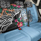 Botswana Independence Day Back Car Seat Cover Kalahari Devils Claw Zebra With Arican Pattern - African Pride