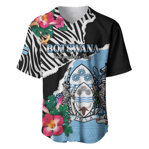 Personalized Botswana Independence Day Baseball Jersey Kalahari Devils Claw Zebra With Arican Pattern - African Pride