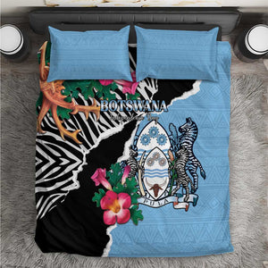 Botswana Independence Day Bedding Set Kalahari Devils Claw Zebra With Arican Pattern - African Pride