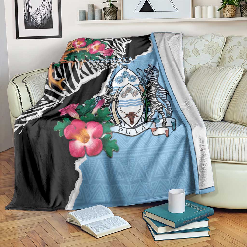 Botswana Independence Day Blanket Kalahari Devils Claw Zebra With Arican Pattern - African Pride