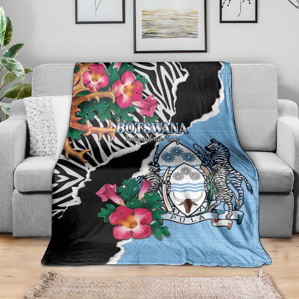 Botswana Independence Day Blanket Kalahari Devils Claw Zebra With Arican Pattern - African Pride