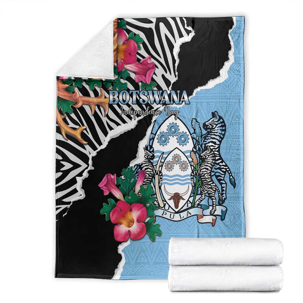Botswana Independence Day Blanket Kalahari Devils Claw Zebra With Arican Pattern - African Pride